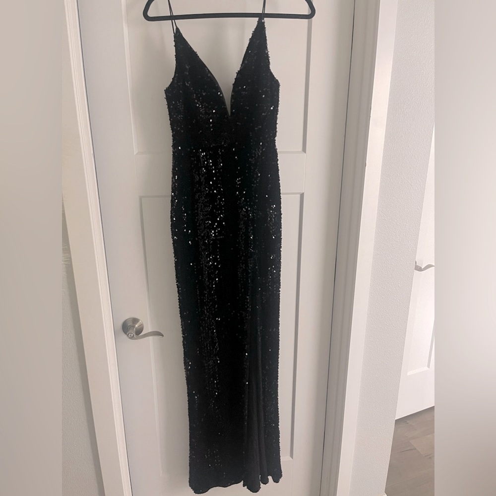 Black sequins Prom dress